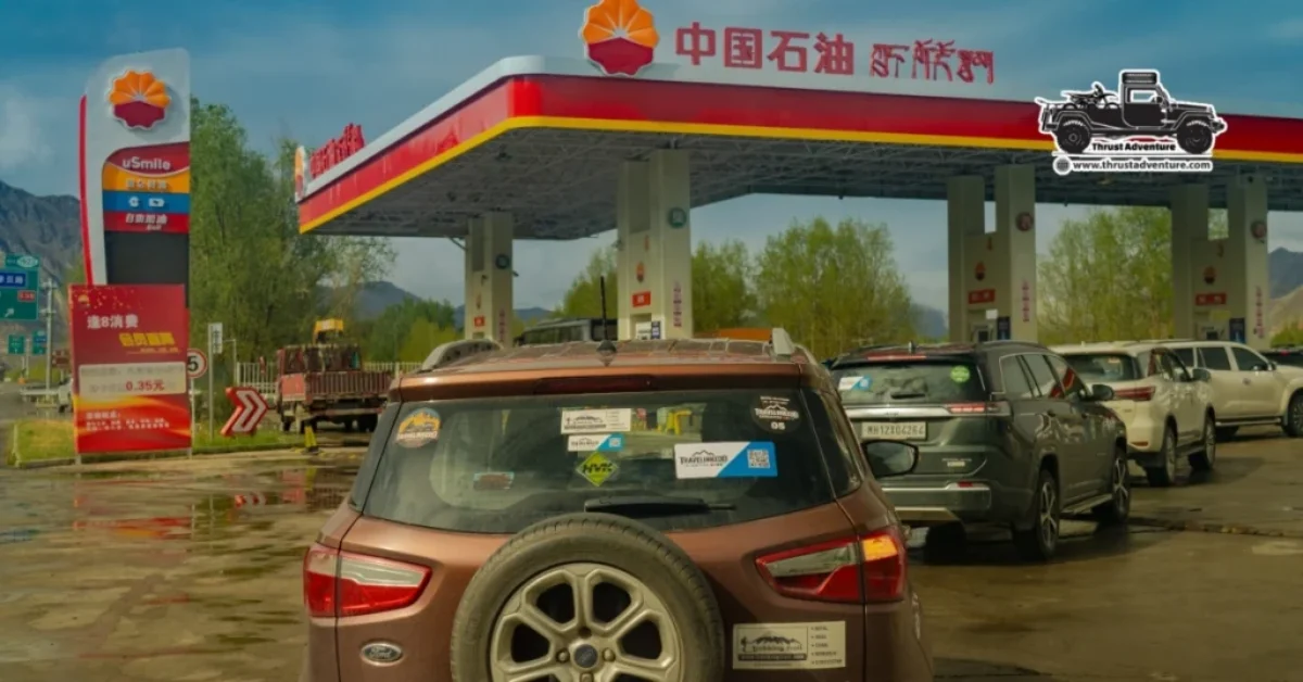 Ford Eco Sport at a Chinese petrol station in Lhasa.