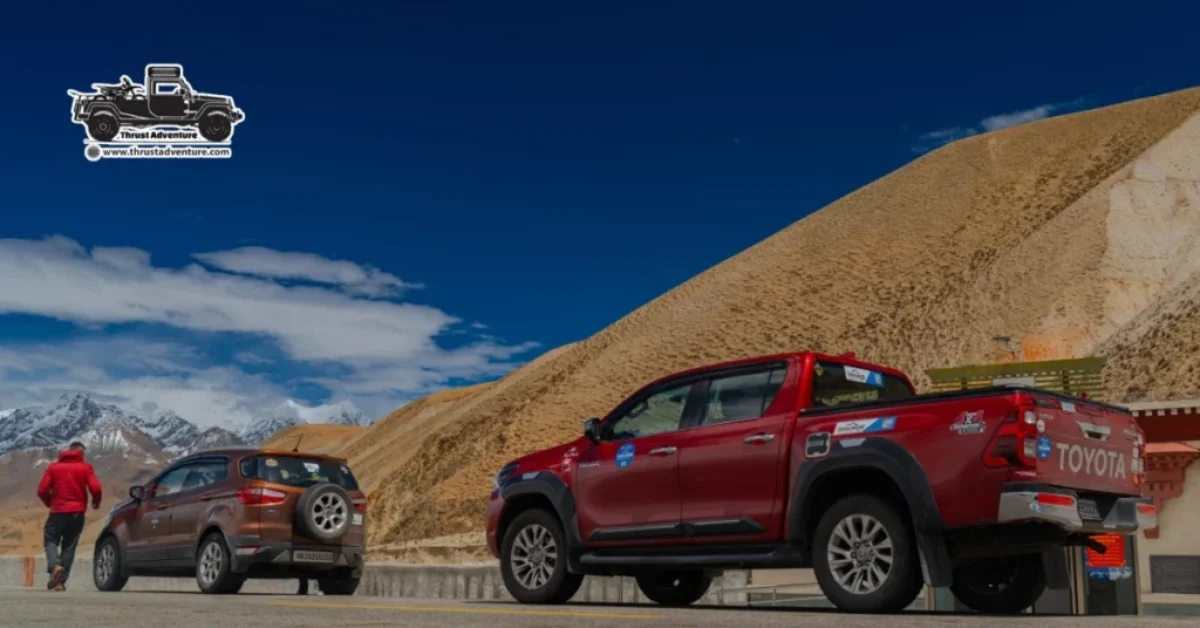 Indian toyota and Ford on road to Lhasa.