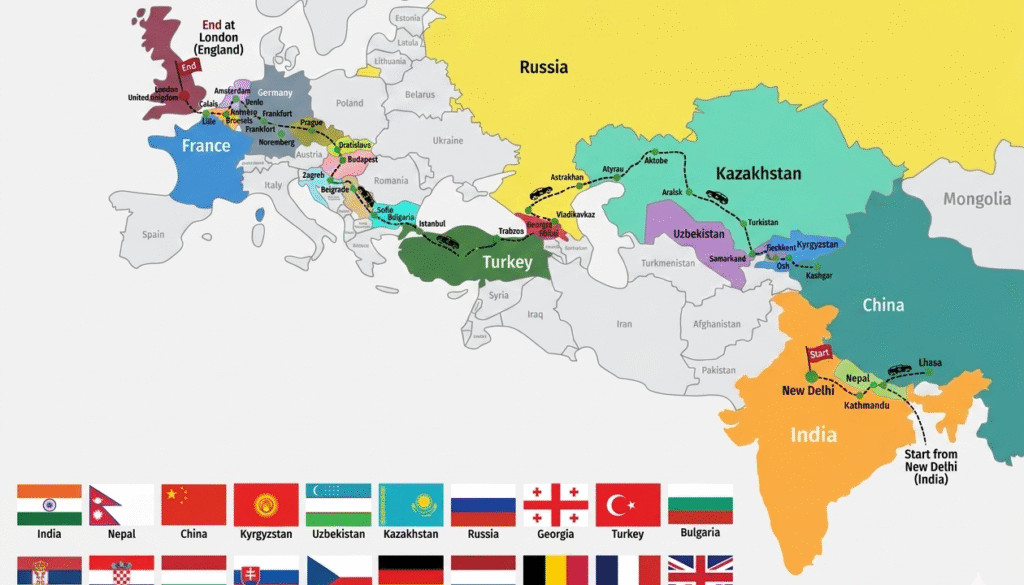 India to london Road Trip